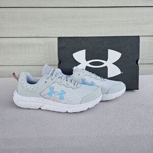 Under Armour UA Charged Assert 10 PNTSP Grey Sneaker Women SZ 8.5 3027092-100